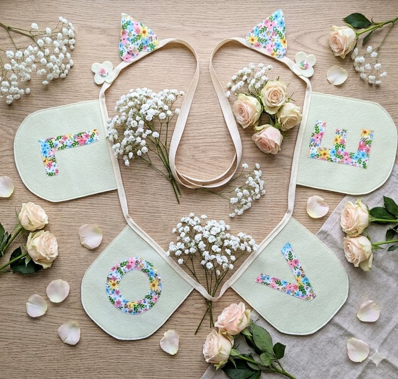 Floral LOVE Bunting – Romantic Garland for Weddings, Nursery & Anniversary