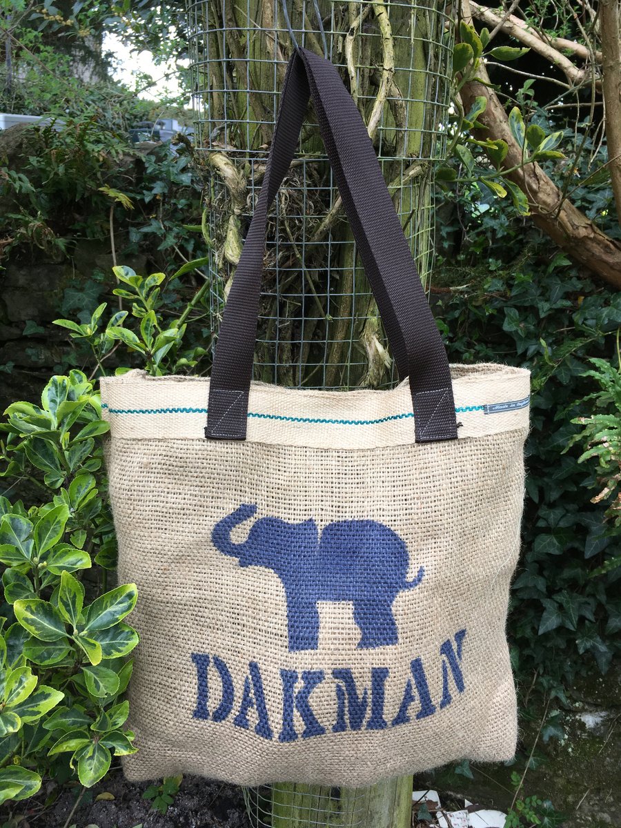 Shopping Bag - recycled - Elephant Motif