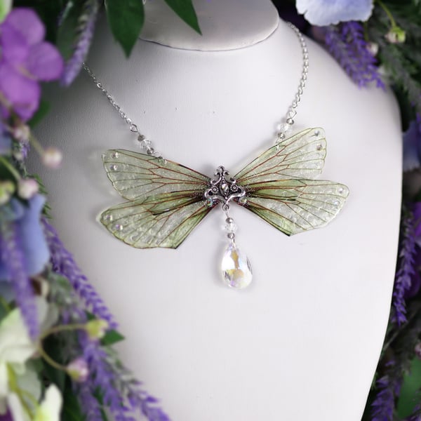 Fairy Wing Necklace - Butterfly Cicada - Fancy Natural - Fairycore - Gift - Boho