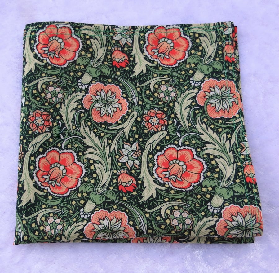 Liberty Tana Lawn handkerchief, ladies hankerchief, organic lawn, 26cm