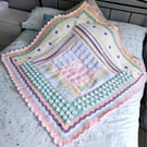 Log cabin style crochet blanket