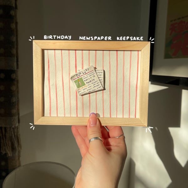 Birthday Newspaper Keepsake - Personalised Milestone Gift