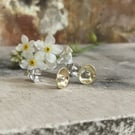 Brass & Silver Stud Earrings - Small Handmade Everyday Studs