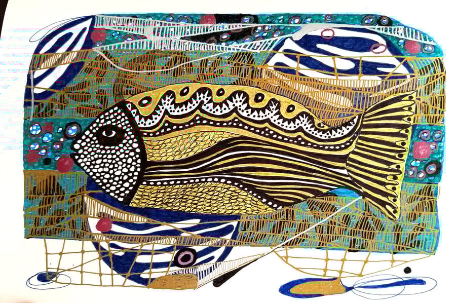 Silent Symphony 2 Abstract ink illustration original on paper