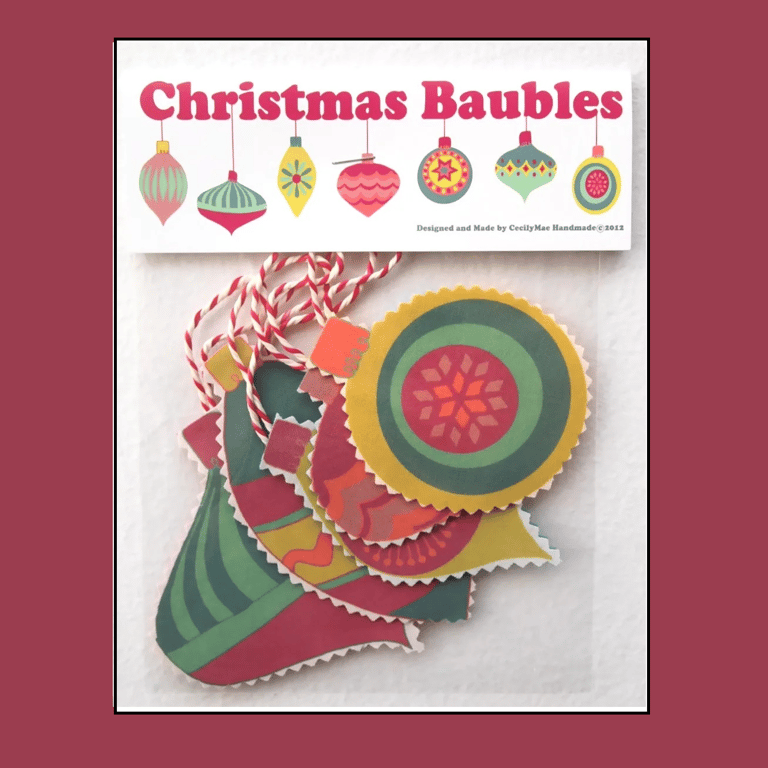 Fabric Christmas Baubles - pack of 5