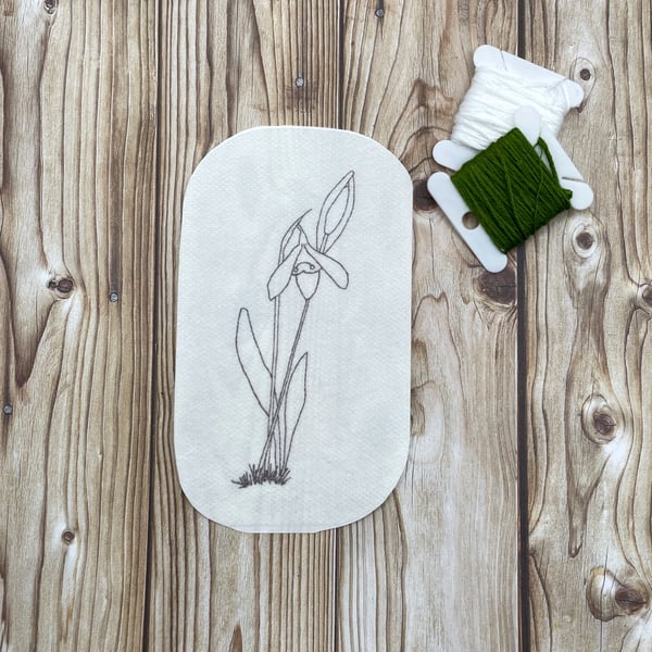 Snowdrop DIY embroidery patch