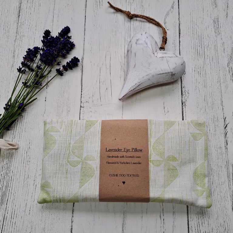 Hand Printed Linen Lavender Eye Pillow