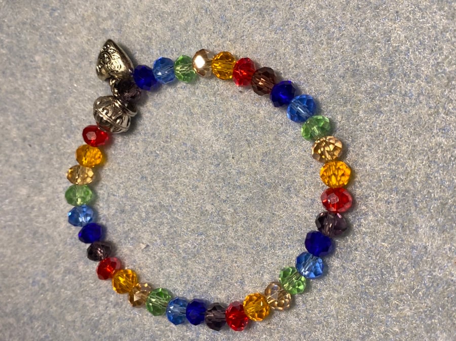 Delicate Rainbow Crystal bracelet. Perfect  community and gay pride month! 