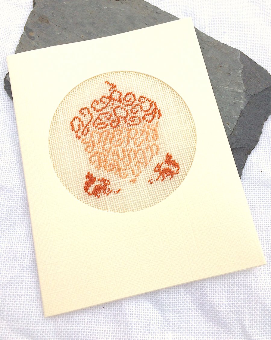 SALE...A Very Merry Autumn Petit Point Card