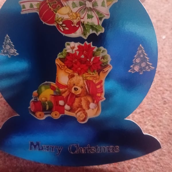 Teddy Bear Rocker Christmas Greetings Card 