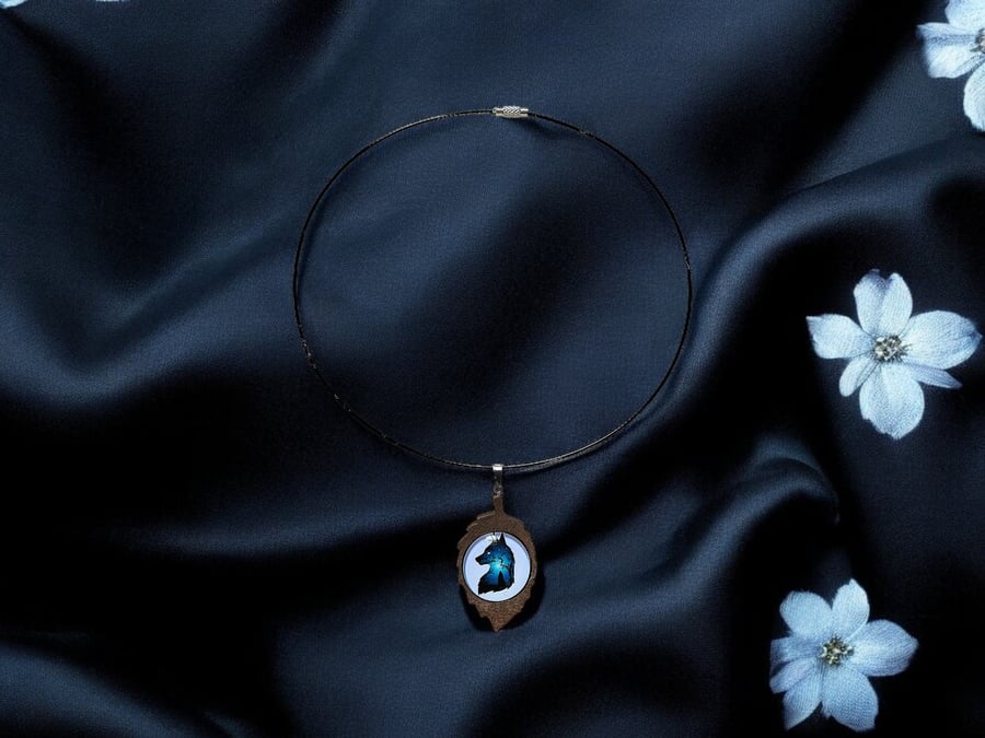 Wolf choker, mystical jewellery, Gothic jewellery