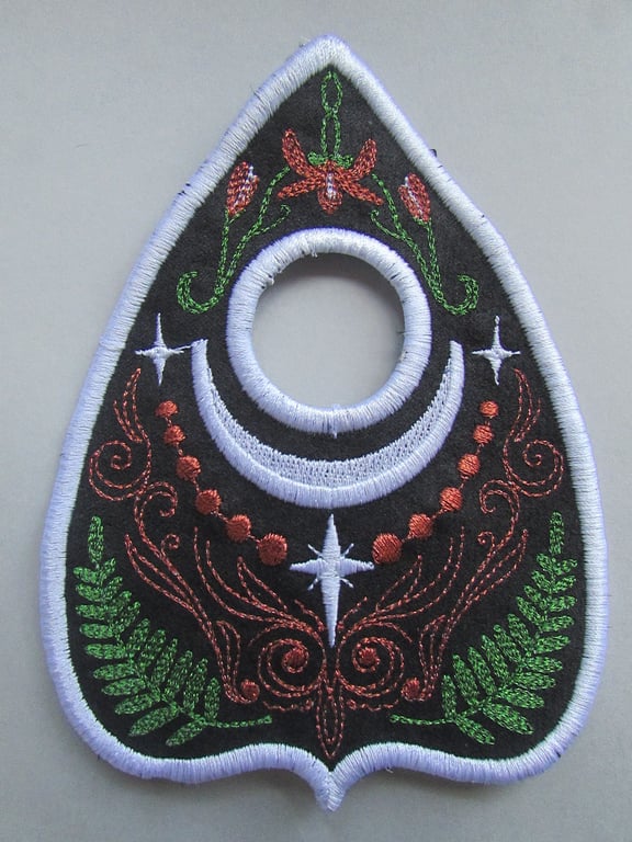 Ouija Planchette Embroidered Sew on Applique Patch