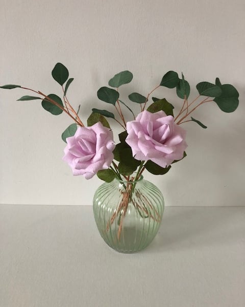 Paper flowers - pale pink rose