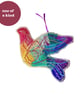 Sari silk Rainbow Dove hanging decoration - Image 1
