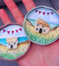 Handmade Beach Cottage Fridge Magnet, Mini Sea Glass Watercolour Sustainable Art - Image 3