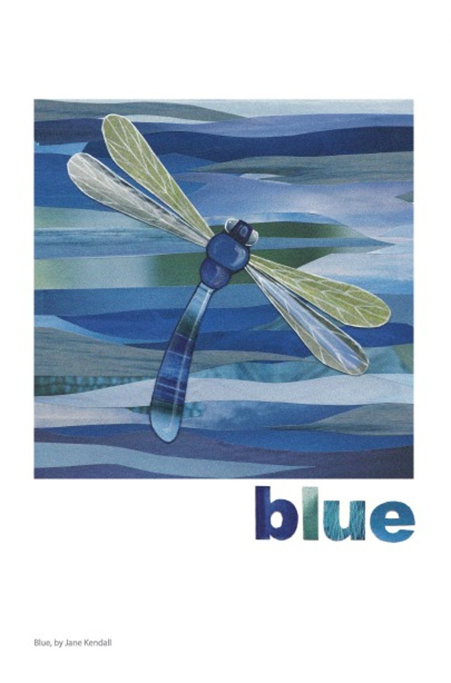 Blue Dragonfly Colour Collage Print
