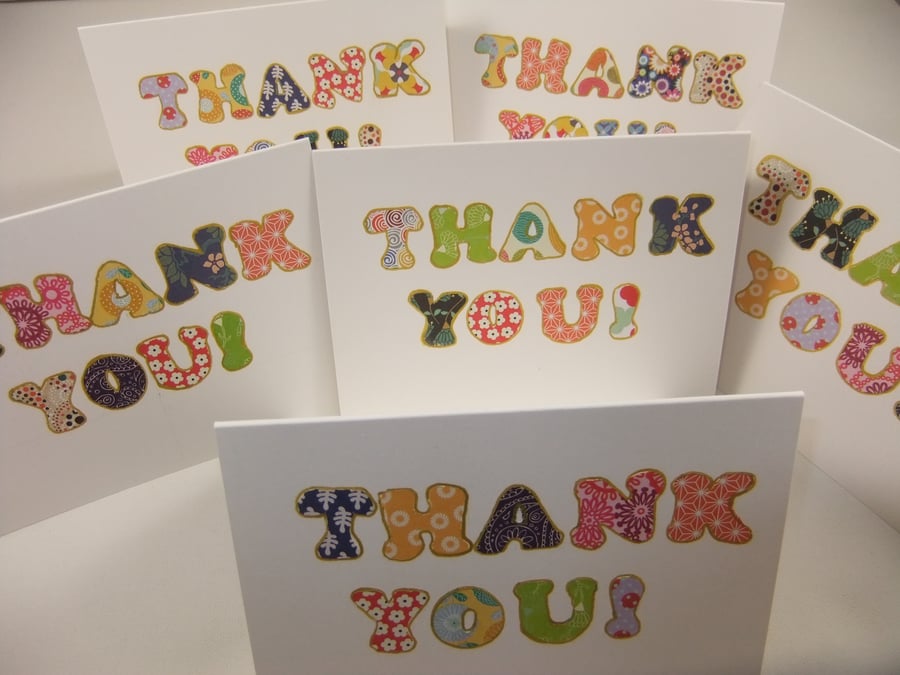 Six 'Thank you' Note Cards