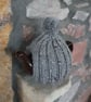 Small Tea Cosy for 2 Cup Tea Pot, Grey Tweed, Hand Knitted - Image 2