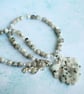 Sesame Jasper Leaf Pendant Necklace - Image 1