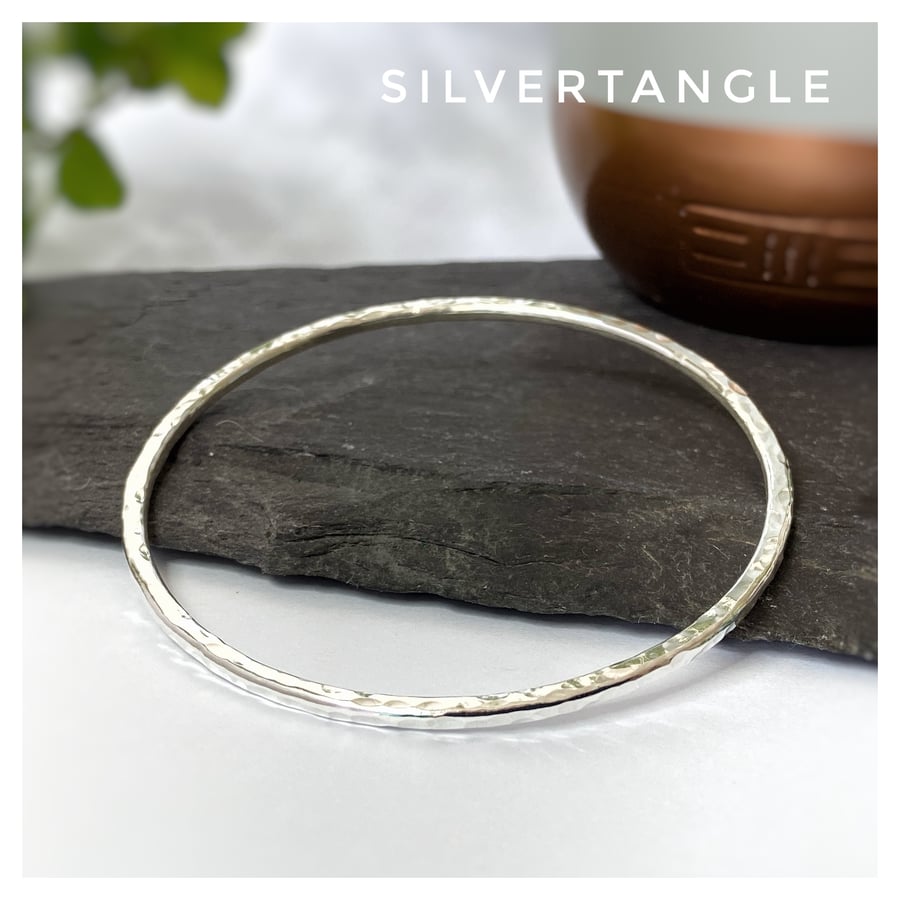 Hallmarked 2.5mm Sterling Silver Bangle