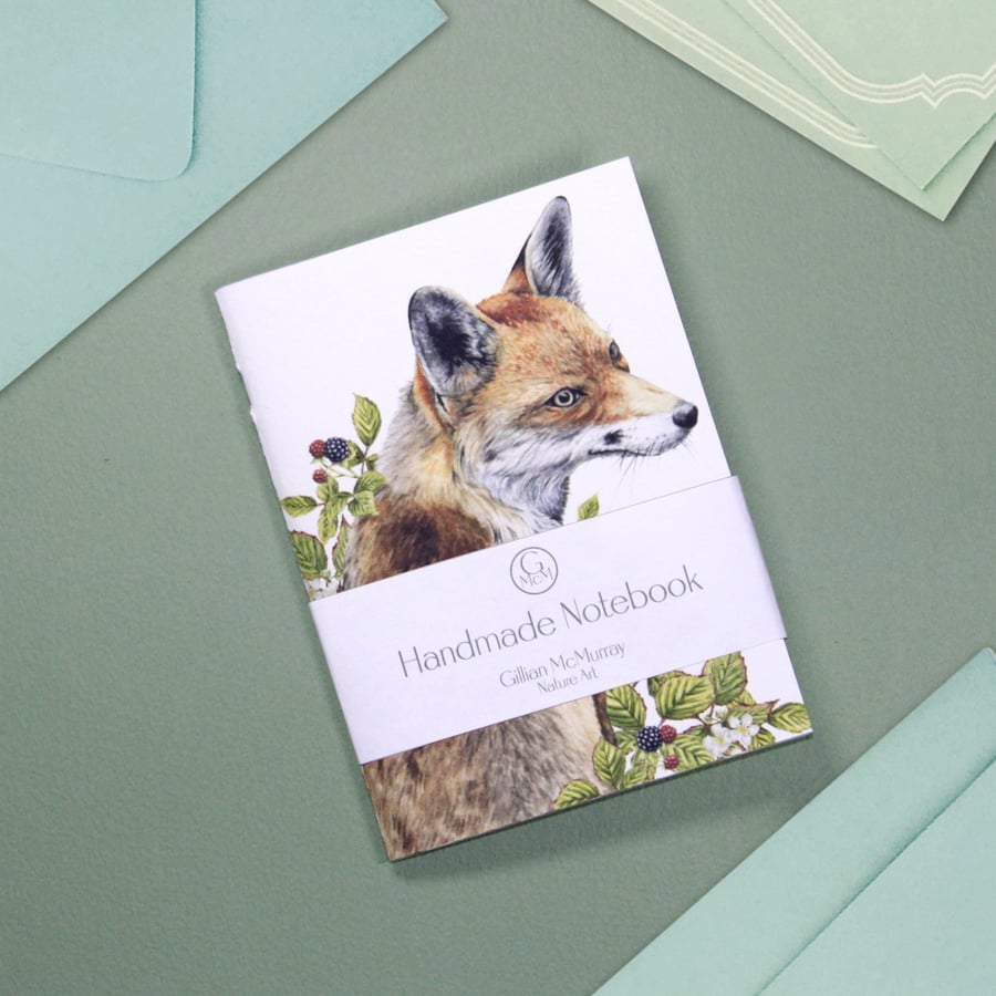 Image of Handmade Fox Notebook - Small Notepad for To Do Lists, Journalling and Notes