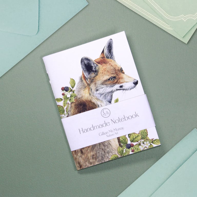 Handmade Fox Notebook - Small Notepad for To Do Lists, Journalling and Notes