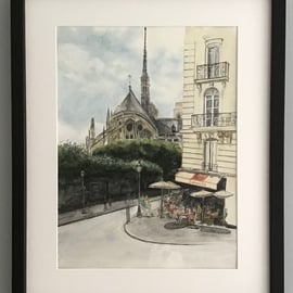 Painting, Notre Dame - Original Watercolour Painting