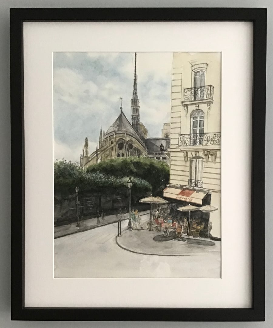 Painting, Notre Dame - Original Watercolour Painting