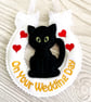 Lucky Horseshoe with Black Cat Wedding Day Gift - Image 2