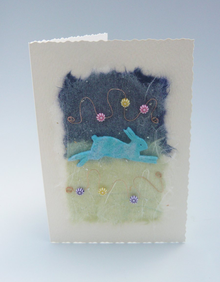 Handmade Birthday card with Hare