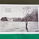 Tranquil Lake Art Card: Blank or Personalised A5-Size Greetings Card