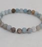 Amazonite gemstone stretch bracelet with sterling silver detail  - Image 8