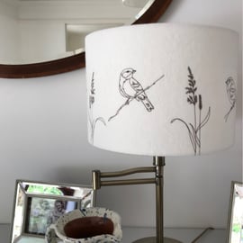 Garden Birds Embroidered Lampshade