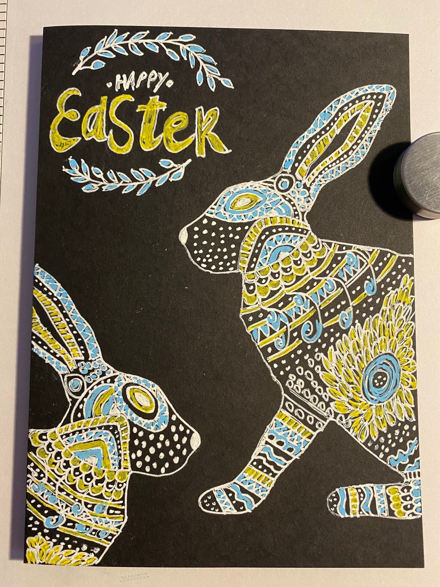 Easter "Aztec Style Springtime Bunnies" Card