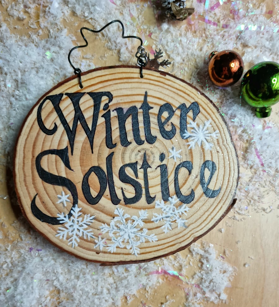 Winter Solstice Wooden Sign
