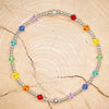 Sterling silver and Swarovski bracelet in rainbow & chakra colours