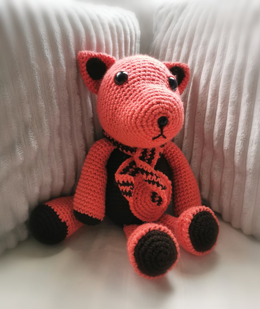 Crocheted Rusty Coloured Bear