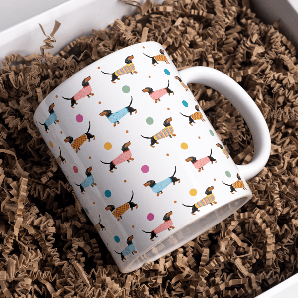 Dot and Dash Mug with wrap around design 