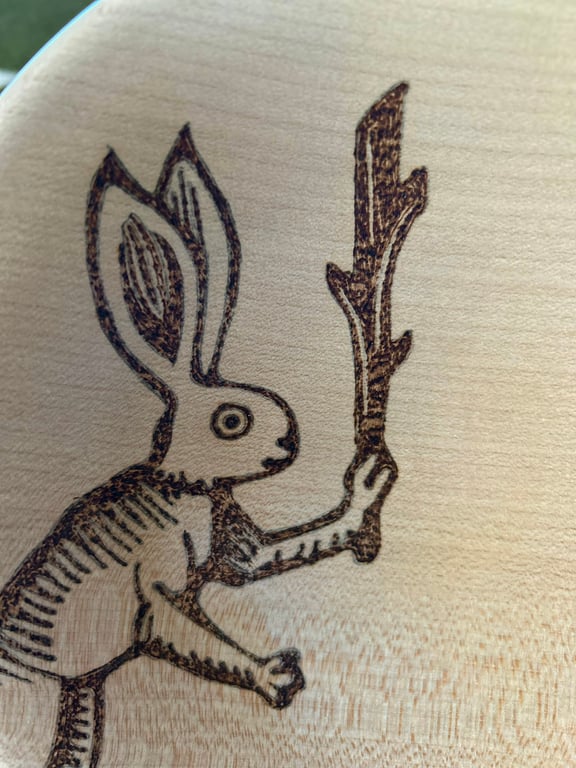 Sycamore bowl with medieval hare