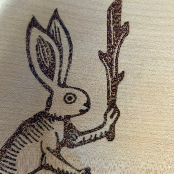 Sycamore bowl with medieval hare