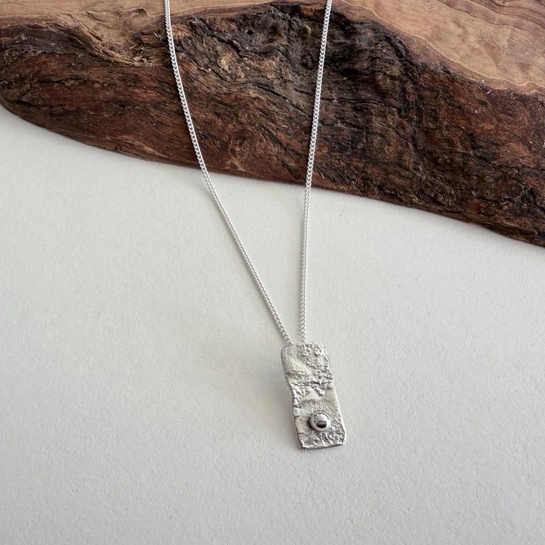 Unique Reticulated Silver Pendant