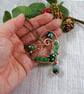 Copper Hanging Decoration with Pearls, Glass and Agate Beads - Image 2