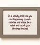 Count Your Blessings – Inspirational Handmade Cross Stitch – Framed Gift 7x5 - Image 1