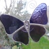 Stained Glass Butterfly Suncatcher - Purple  