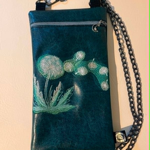 Embroidered Botanical Crossbody Bag   Dandelion Style Floral design