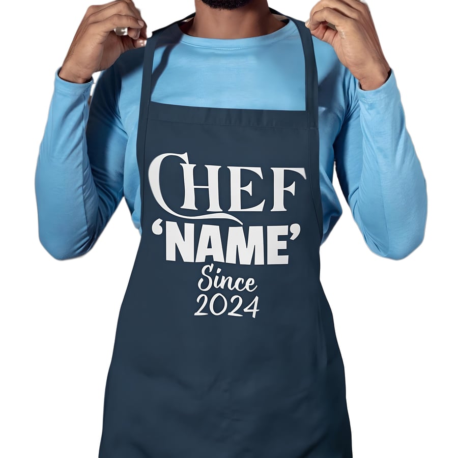 Personalised Kitchen BBQ Apron - CHEF (name) Since (date) Apron