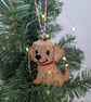 Embroidered hanging Labrador Christmas decorations, machine embroidery - Image 3