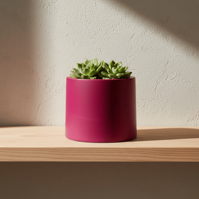 Small Magenta Plant Pot - 7.5 cm Vibrant Fuchsia Mini Succulent Pot