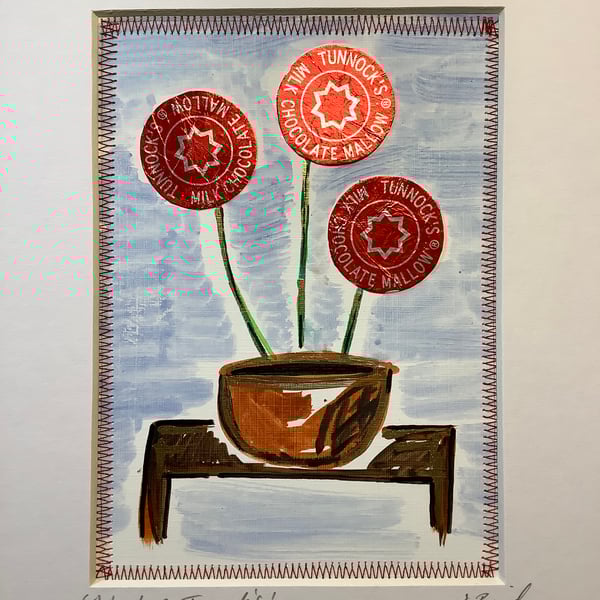 Bunch of Tunnock’s. original mixed media art. Tea cakes. Quirky. 