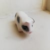 Handmade ceramic guinea pig figure in black and white 4 pocket pet lover